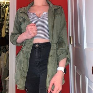 Solid green army jacket